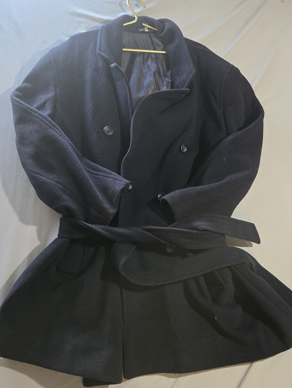 Hunt Club Classic Double-Breasted Wool Cashmere Blend Coat in Black 44R Canada